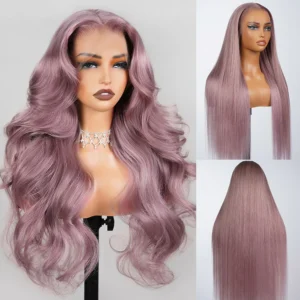 6x5 Invisible TRILL  Knots & 13x4 Lace Frontal Ash Purple Loose Body Wave Wigs Realistic Hairline