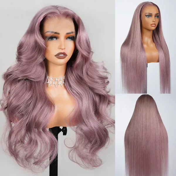 6x5 Invisible TRILL  Knots & 13x4 Lace Frontal Ash Purple Loose Body Wave Wigs Realistic Hairline