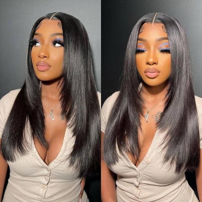 6x5 TRILL Invisible Knots Glueless Silky Straight Wigs Pre-cut Lace Natural Black Beginner Friendly - Image 7