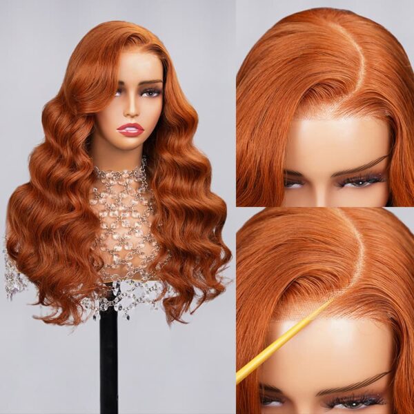 TRILL 13x4 Lace Frontal Copper Ginger Loose Body Wave Invisible Knots Breathable Cap