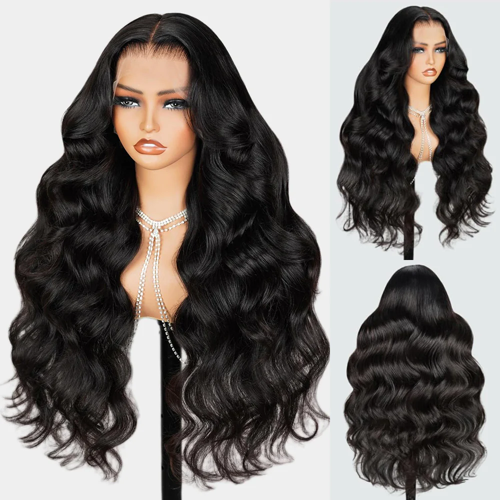 13x4 Lace Frontal Loose Body Wave Invisible Knots Natural Black Natural Edges - Image 3