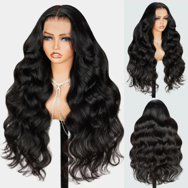 13x4 Pre-All Glueless TRILL Body Wave 30 Inch invisible knots Natural Black Natural Hairline