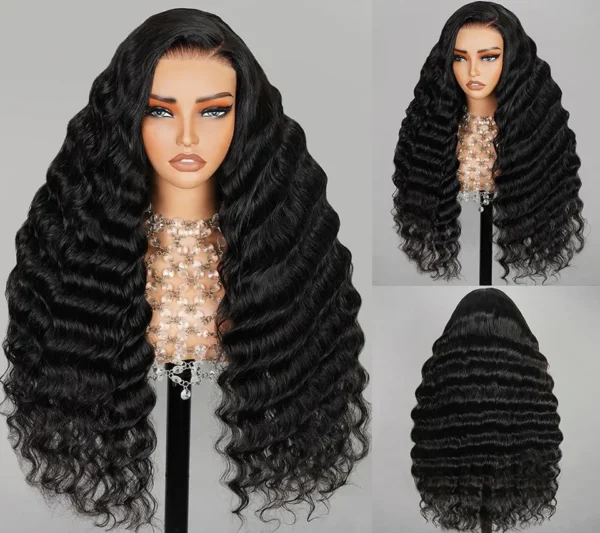 13x4 Pre-All Glueless TRILL Body Wave 30 Inch invisible knots Natural Black Natural Hairline