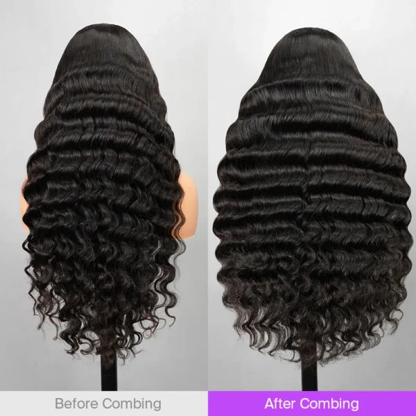 TRILL 6x5 Invisible Knots Glueless Loose Deep Wave Wigs Pre-cut Lace Natural Black Breathable Cap