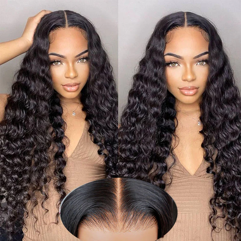 13x6 TRILL Glueless Wig Loose Curly With Drawstring Natural Black 100% Human Hair Wig - Image 7