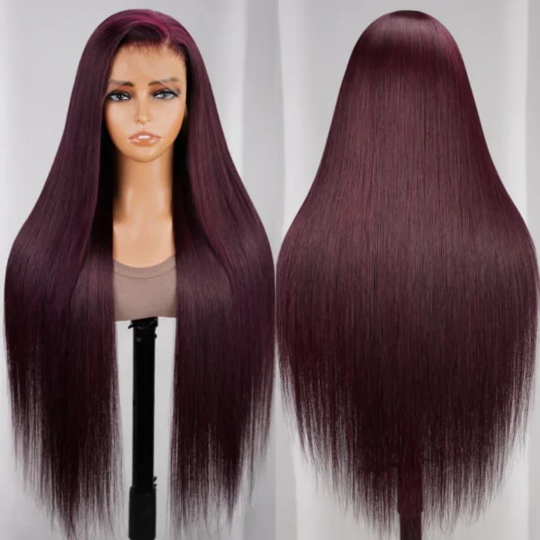 6x5 Invisible TRILL Knots & 13x4 Lace Frontal Dark Plum Body Wave Wigs Invisible knots Natural Hairline
