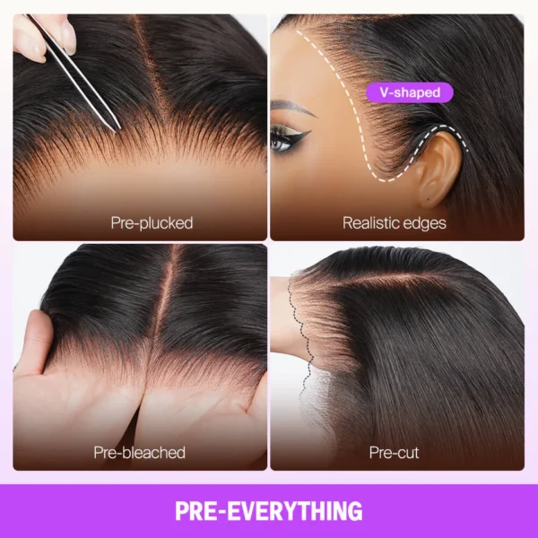 TRILL Glueless Wig Straight With Drawstring Natural Black 100% Human Hair Wig
