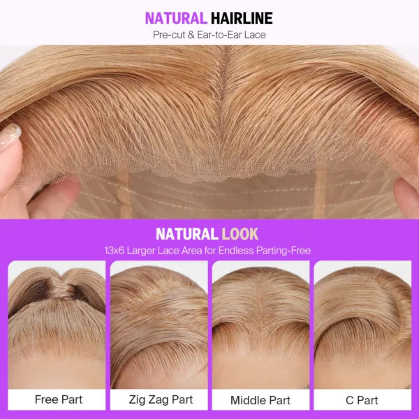 Milk Tea Brown With TRILL Highlight Glueless Body Wave With Drawstring 100% Human Hair Wig