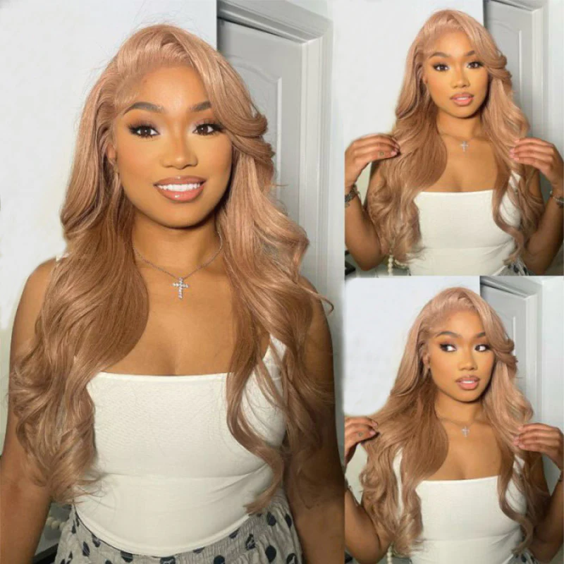 13x6 TRILL Milk Tea Brown Glueless Wigs Silky Straight with Drawstring 100% Human Hair Wig - Image 6