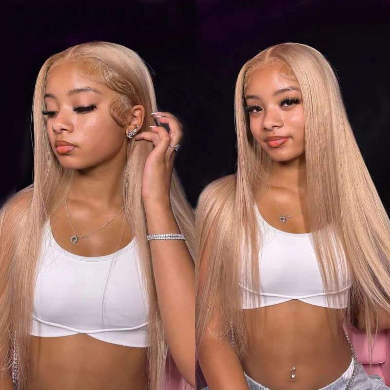 13x6 TRILL Milk Tea Brown Glueless Wigs Silky Straight with Drawstring 100% Human Hair Wig - Image 7