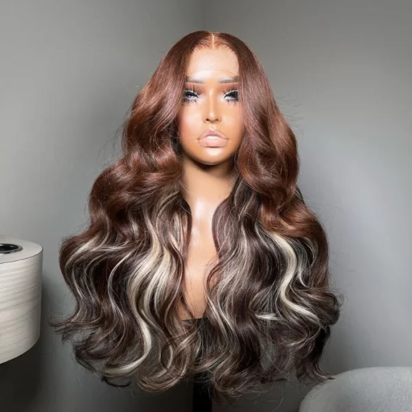 TRILL 13x4 Lace Frontal Copper Ginger Loose Body Wave Invisible Knots Breathable Cap