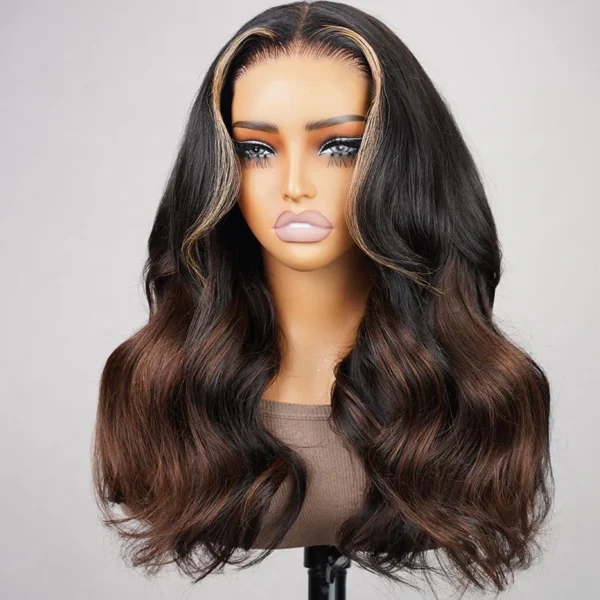 6x5 Invisible TRILL Knots Glueless Black To Brown Ombre Loose Body Wave Wigs Realistic Hairline Beginner Friendly