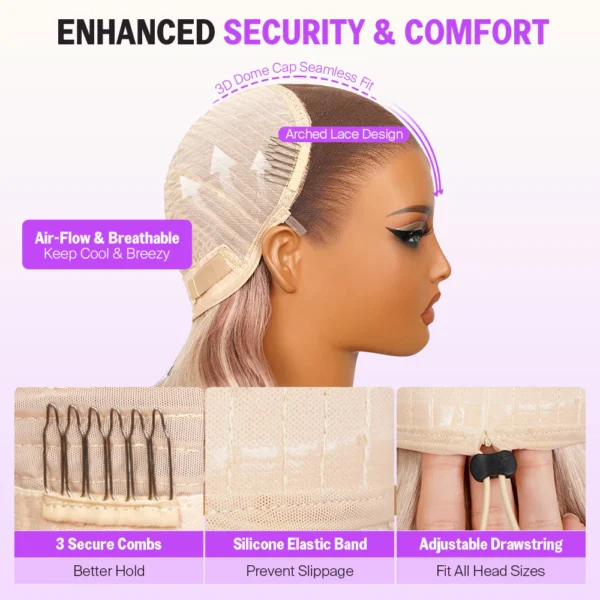 13x6 Ombre Strawberry Blonde Glueless Wigs Body Wave with Drawstring 100% Human Hair Wig