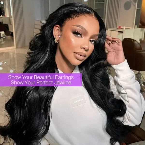 13x6 Glueless TRILL Body Wave With Drawstring Natural Black 100% Human Hair Wig