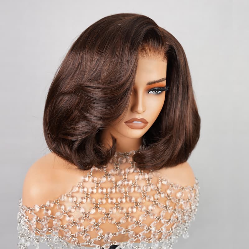 6x5 Invisible Knots Glueless Chocolate Brown Loose Wave Bob Wigs Realistic Hairline Beginner Friendly - Image 7