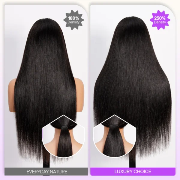 TRILL Glueless Wig Straight With Drawstring Natural Black 100% Human Hair Wig