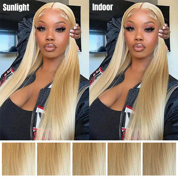 TRILL 6x5 Invisible Knots & 13x4 Lace Frontal 613 Blonde Straight Wigs Realistic Hairline - Image 2