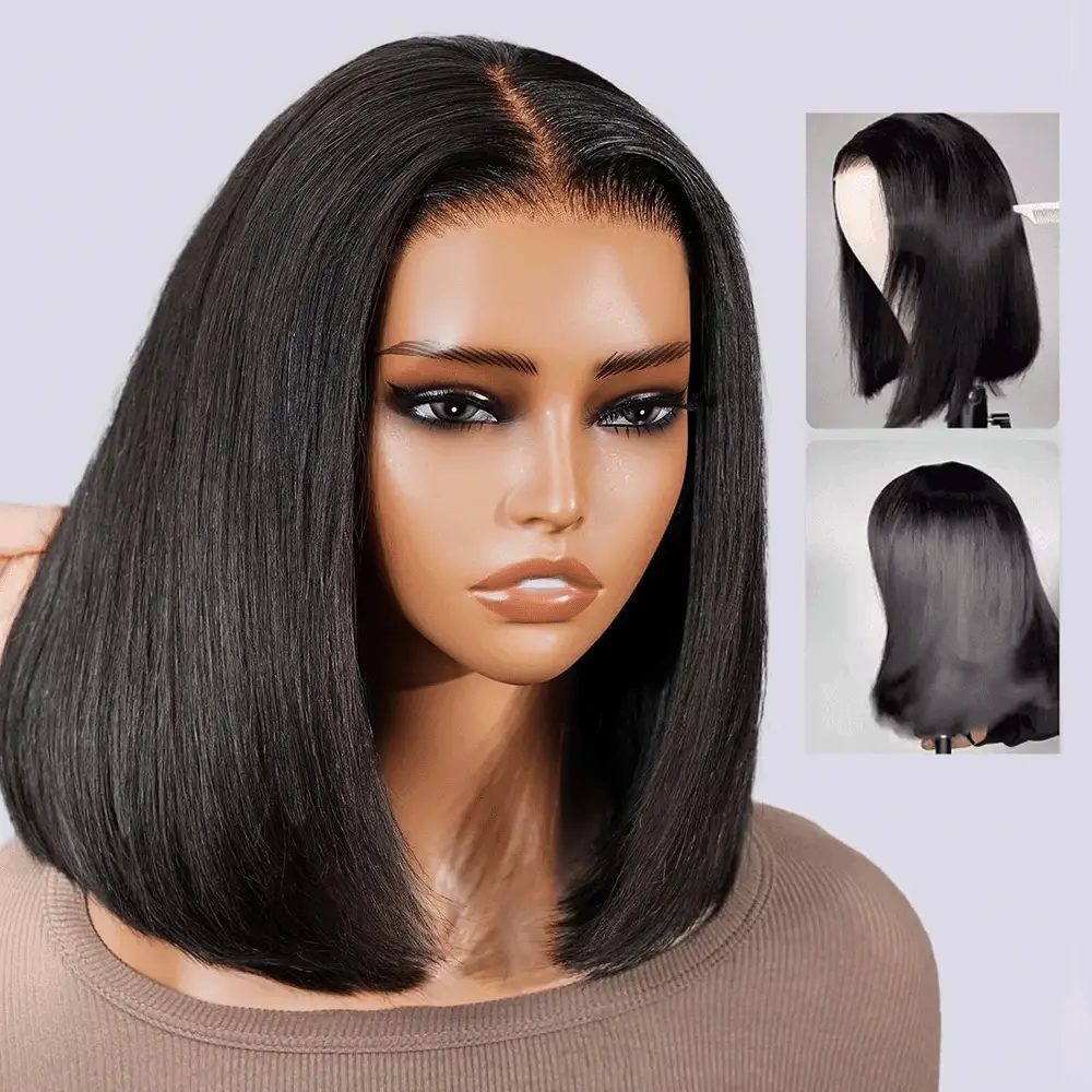 TRILL 13x4 Pre-All Glueless Straight Bob Invisible Knots Natural Black Natural Hairline - Image 6