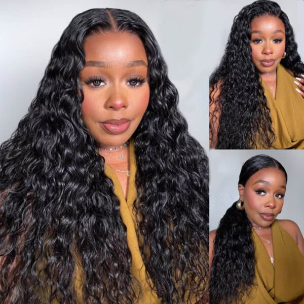 TRILL 3D Lace Half Wig Glueless Water Wave Hair With Breathable Dome Cap 6Inch Deep Parting
