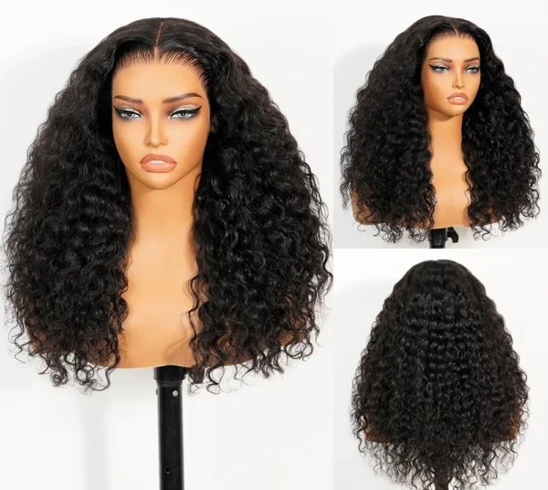 Glueless Wig TRILL Jerry Curly With Drawstring Natural Black Breathable Cap 100% Human Hair Wig