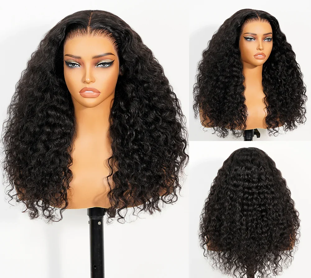 Glueless Wig TRILL Jerry Curly With Drawstring Natural Black Breathable Cap 100% Human Hair Wig - Image 8