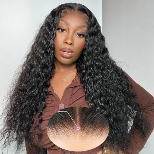 6x5 Invisible Knots TRILL Glueless Water Wave Wigs Realistic Hairline Natural Black Beginner Friendly
