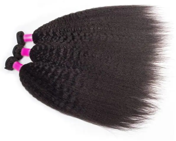 Kinky Straight Hair Malaysian Virgin Hair 4 Bundles TRILL 10A Grade Virgin Human Hair Yaki Straight Hair - Image 2