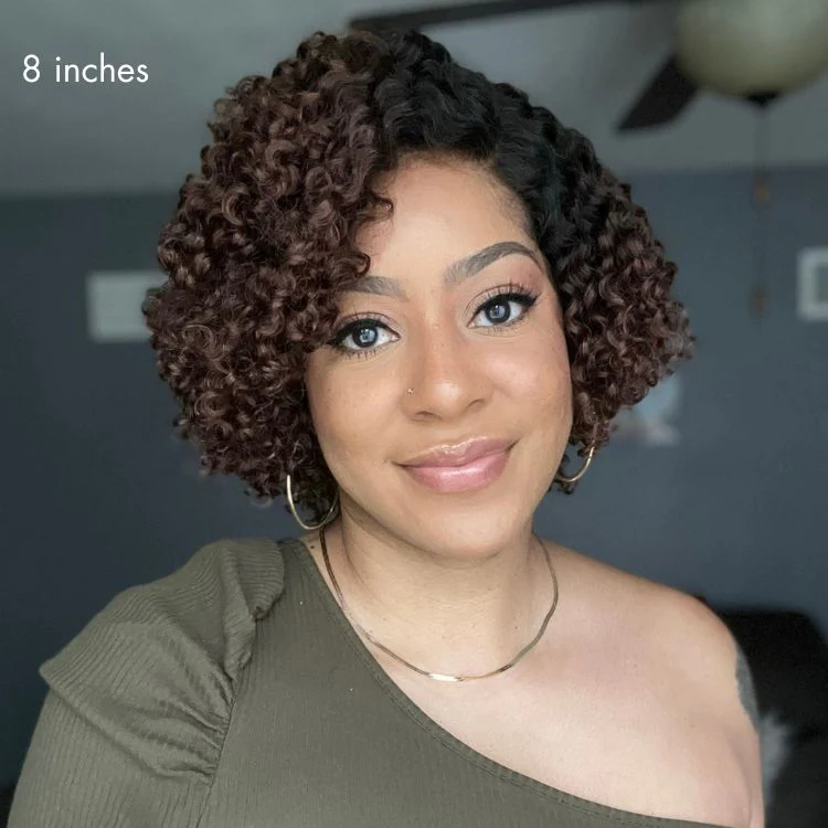 Trendy Short Cut Curly Minimalist HD Lace Glueless Side Part Wig 100% Human Hair - Image 7