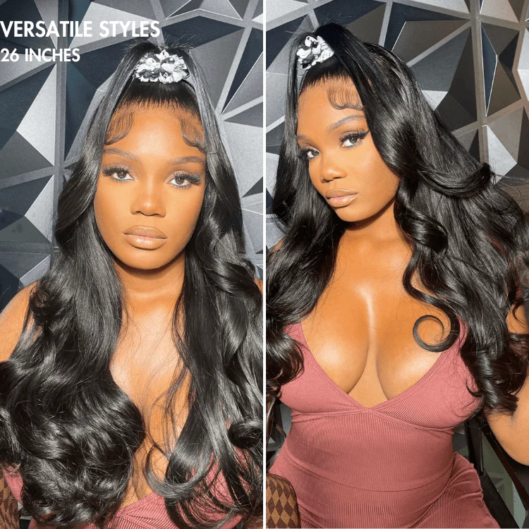 Super Natural Hairline Silky Straight Glueless 13x4 Frontal Lace Wig Human Hair Pre-Cut Lace - Image 5