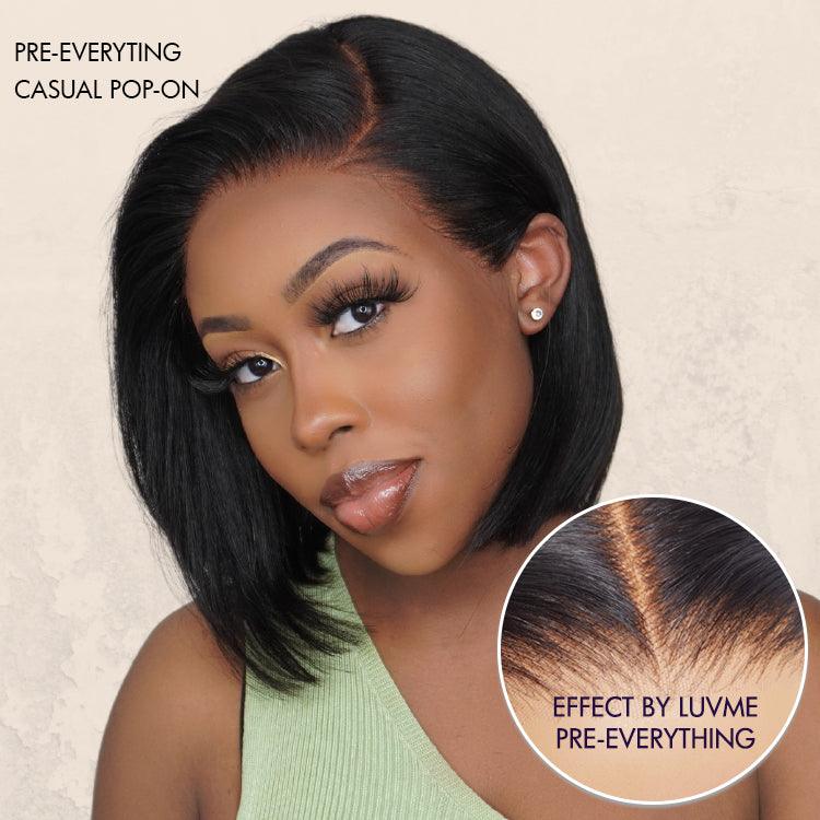 TRILL Wigs | Super Natural Hairline Silky Blunt Cut Bob Glueless 13x4 Frontal Lace Human Hair Short Wig Pre-Cut Lace - Image 4