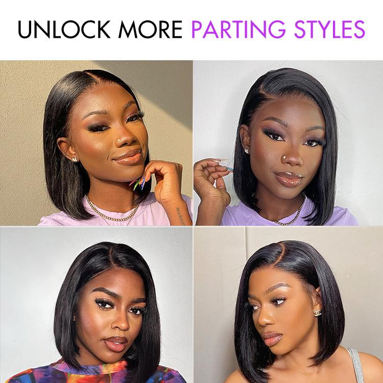 TRILL Wigs | Super Natural Hairline Silky Blunt Cut Bob Glueless 13x4 Frontal Lace Human Hair Short Wig Pre-Cut Lace - Image 3