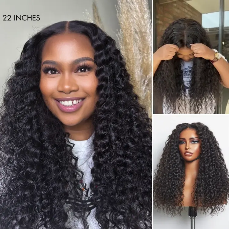 TRILL Scalp Care Wigs | Effortless Water Wave Snugfit Glueless 5x5 Closure Pre-Cut Lace Curly Wig - Image 6