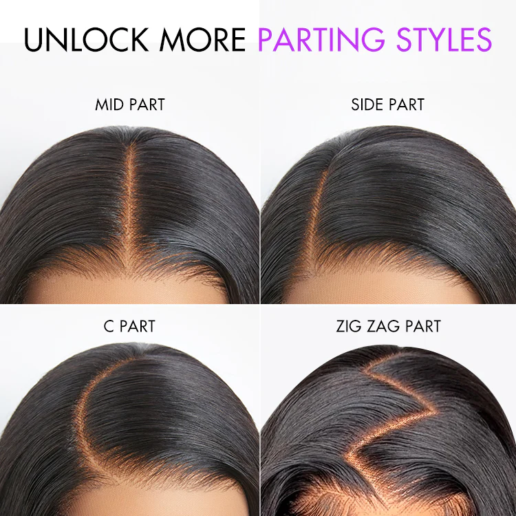 1 SEC INSTALL WIG | Gorgeous Natural Black Loose Wave 5x5 Closure Lace Glueless Short Wig 100% Human Hair | Large & Small Cap Size - Image 5