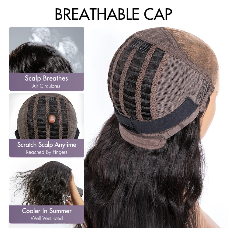1 SEC INSTALL WIG | Gorgeous Natural Black Loose Wave 5x5 Closure Lace Glueless Short Wig 100% Human Hair | Large & Small Cap Size - Image 2