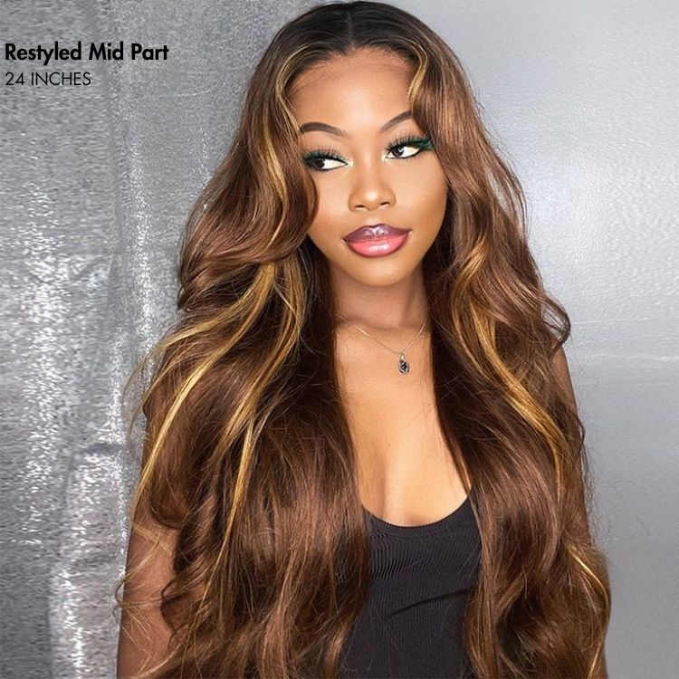 TRILL Wig 180% Density Blonde Highlight Loose Body Wave 7x6 Closure HD Lace Human Hair Wig Pre-Cut Lace - Image 4