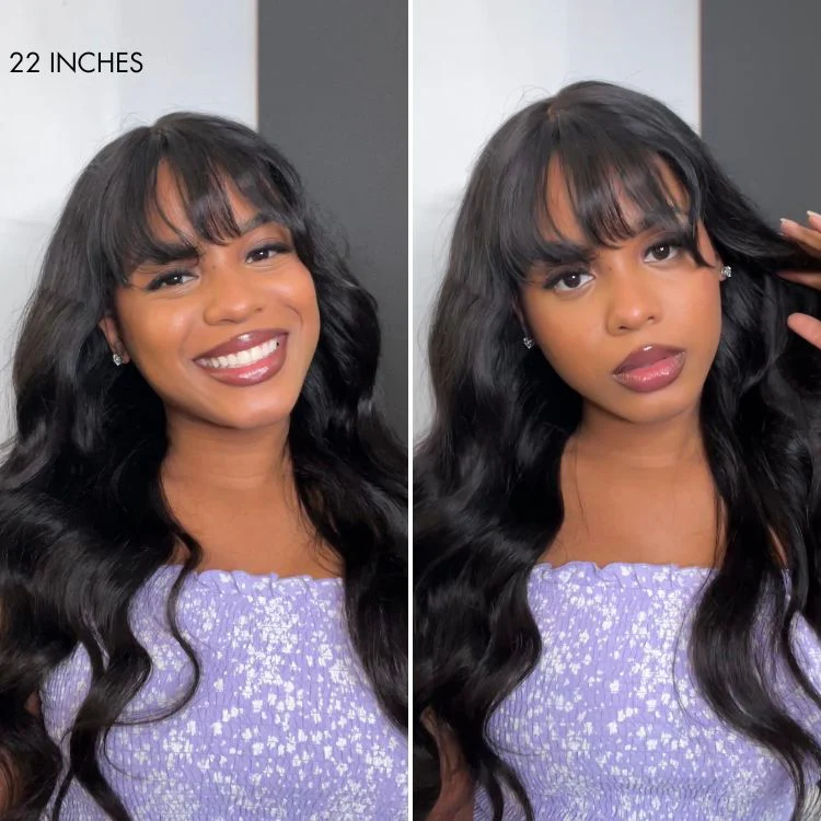 TRILL Wig 180% Density Loose Body Wave Glueless 7x6 Closure HD Lace Human Hair Wig with Bangs Pre-Cut Lace - Image 8