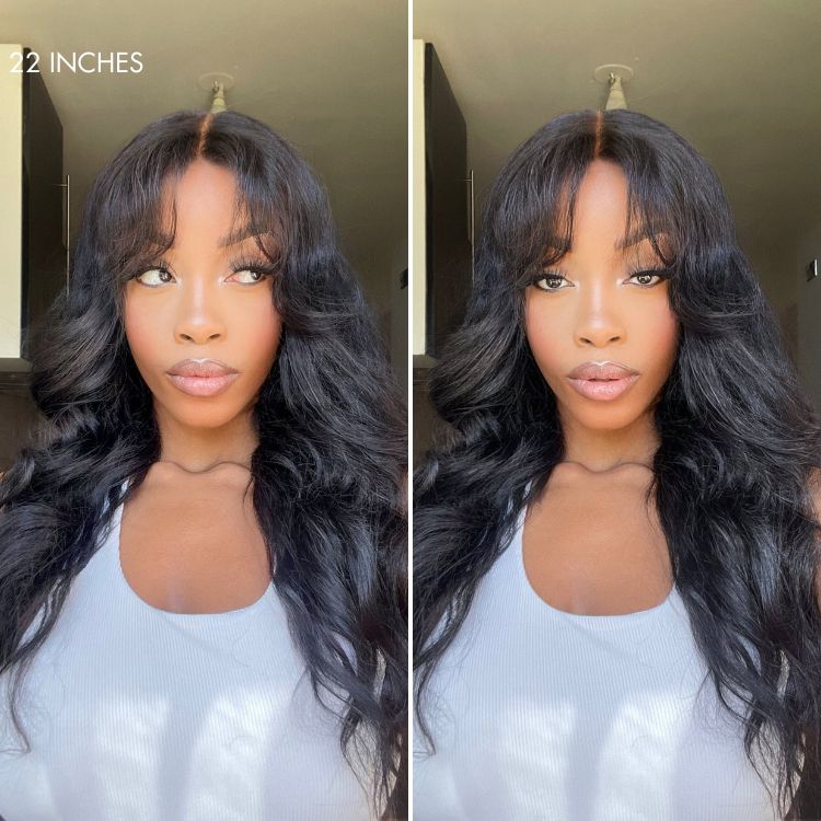 TRILL Wig 180% Density Loose Body Wave Glueless 7x6 Closure HD Lace Human Hair Wig with Bangs Pre-Cut Lace - Image 9