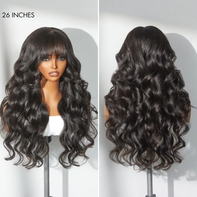 TRILL Wig 180% Density Loose Body Wave Glueless 7x6 Closure HD Lace Human Hair Wig with Bangs Pre-Cut Lace - Image 10