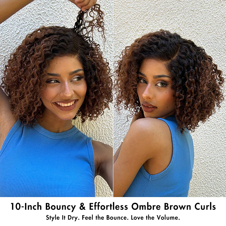 Trendy Short Cut Curly Minimalist HD Lace Glueless Side Part Wig 100% Human Hair - Image 2