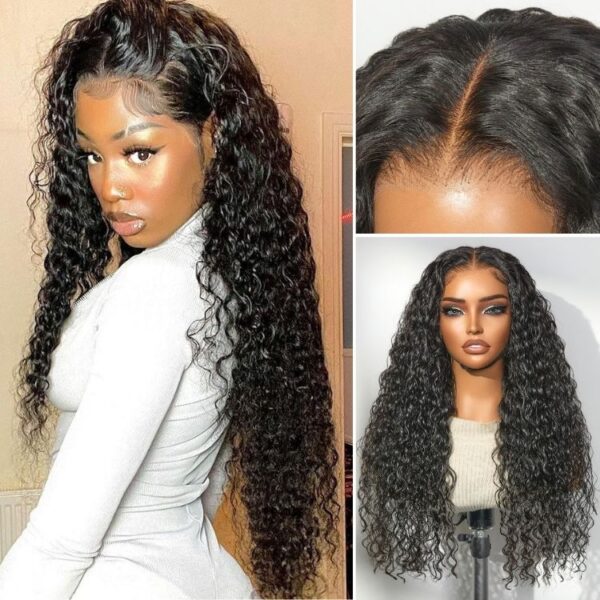TRILL 180% / 250% Density Water Wave Glueless Flexi-Fit Drawstring 13x4 Frontal Lace Fluffy Curly Wig Pre-Cut Lace