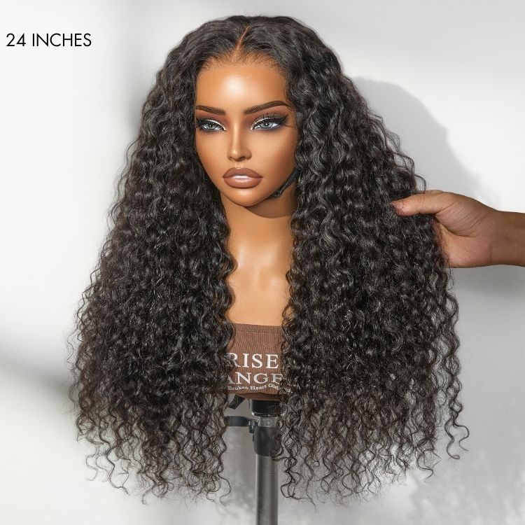 TRILL 180% / 250% Density Water Wave Glueless Flexi-Fit Drawstring 13x4 Frontal Lace Fluffy Curly Wig Pre-Cut Lace - Image 7