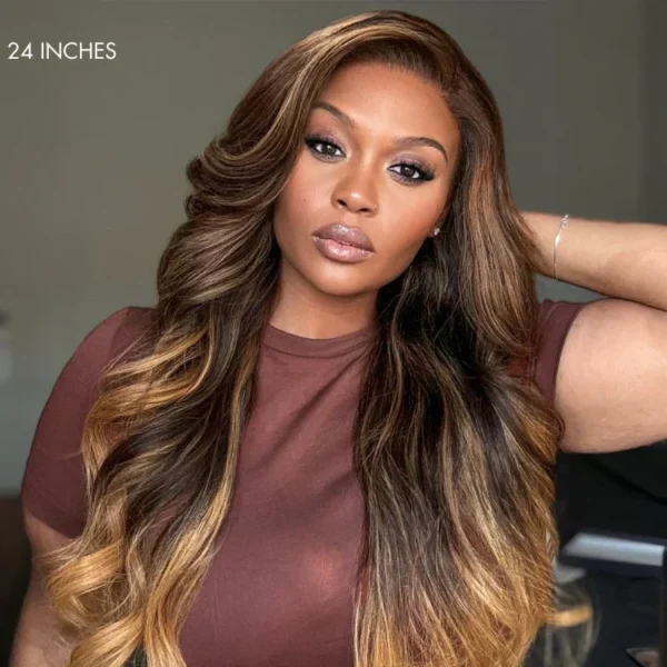 TRILL Wig 180% Density Loose Body Wave Glueless 7x6 Closure HD Lace Human Hair Wig with Bangs Pre-Cut Lace