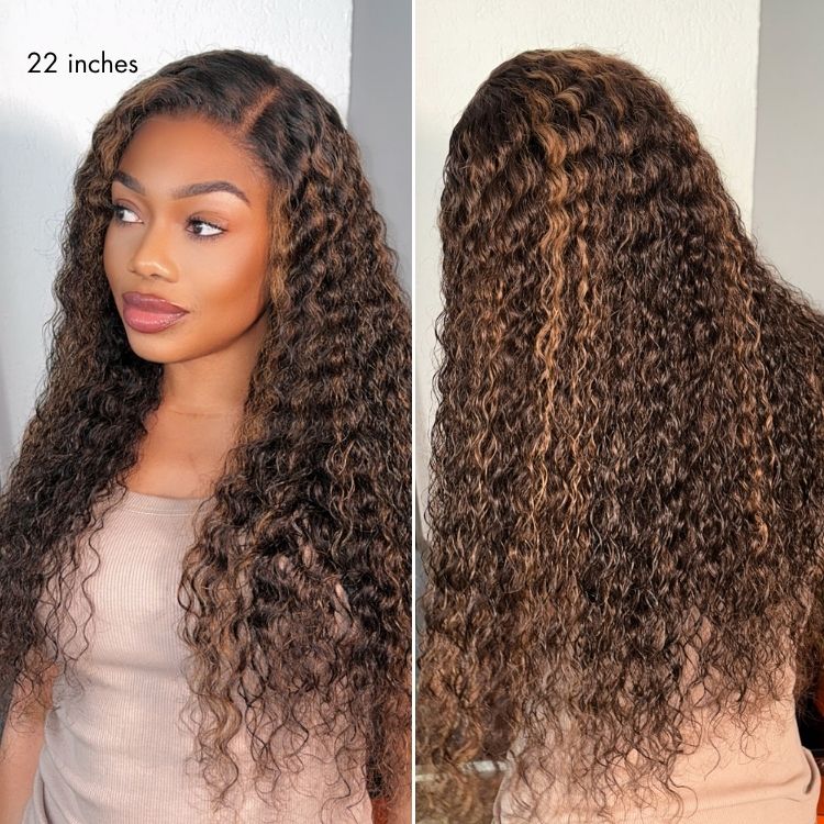 TRILL Wig PartingMax Brown Highlights Funmi Curly 7x6 Closure HD Lace Glueless Wig Pre Cut Lace - Image 4
