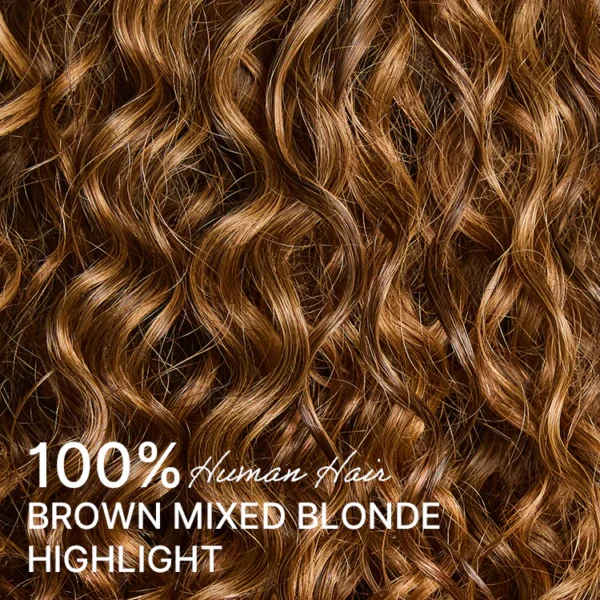 TRILL Ombre Brown Highlight Boho Braids Deep Curly Glueless 5x5 Closure Lace with Braided Top Human Hair Wig Pre-Cut Lace