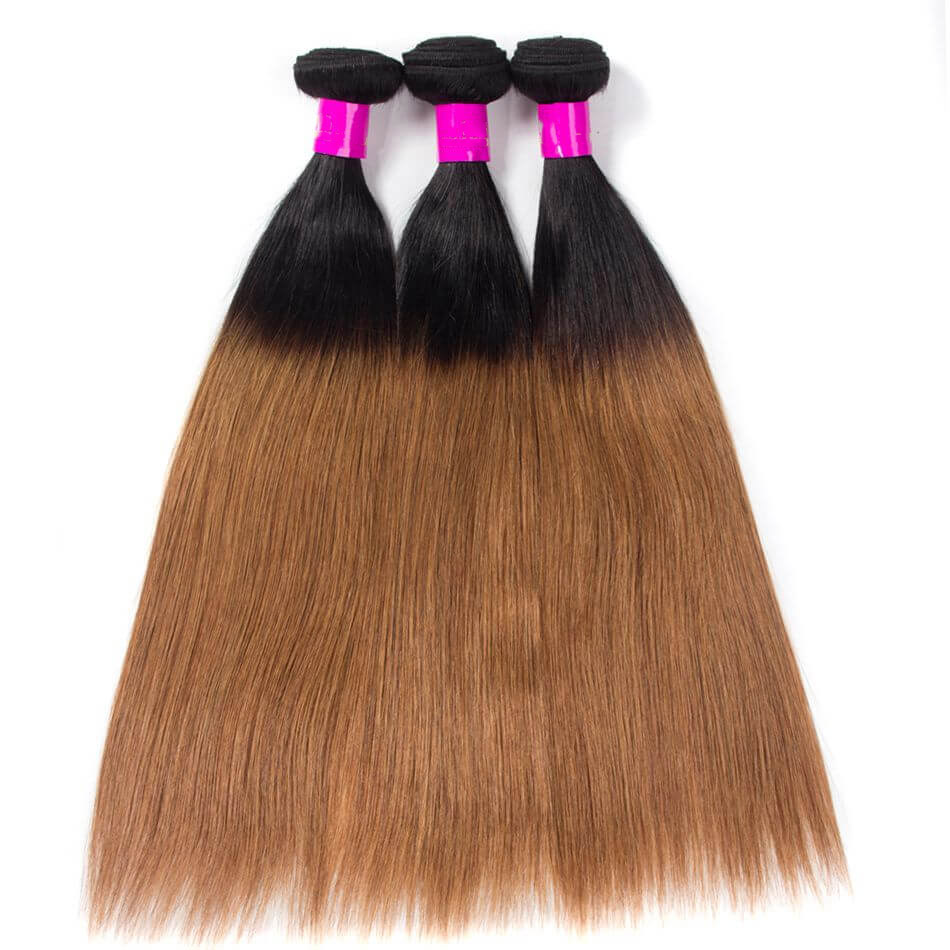 Brazilian Ombre Straight Hair 1B/30 Virgin Human Hair Bundles 1
