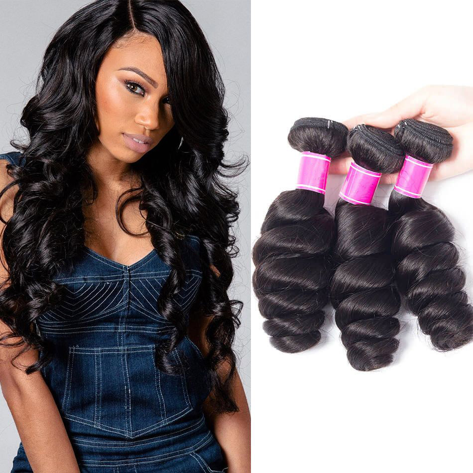 Brazilian Loose Wave Bundles Virgin Hair Weave