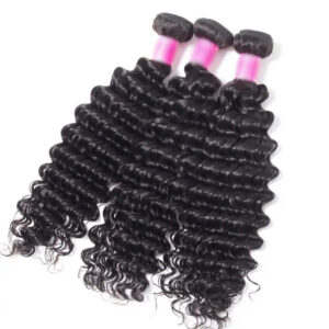 TRILL Deep Wave Hair Indian Virgin Hair 4 Bundles 10A Grade Deep Curly Remy Human Hair Weave