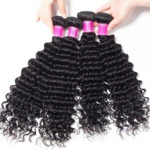 TRILL Deep Wave Hair Malaysian Virgin Hair 4 Bundles 10A Grade Deep Curly Remy Human Hair Weave