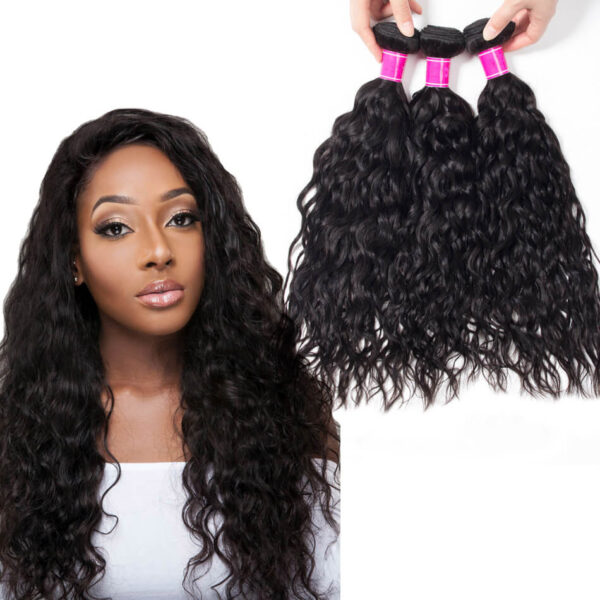 Wet And Wavy Human Hair Weave 3 Bundles