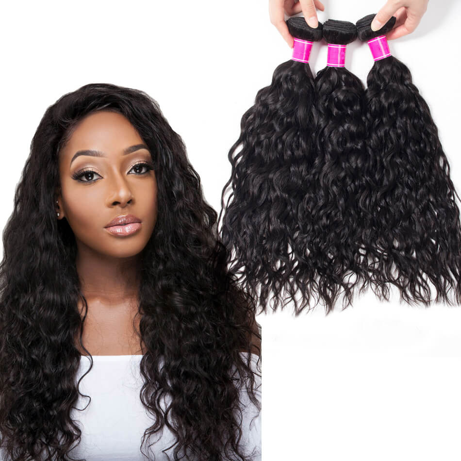 Wet And Wavy Human Hair Weave 3 Bundles